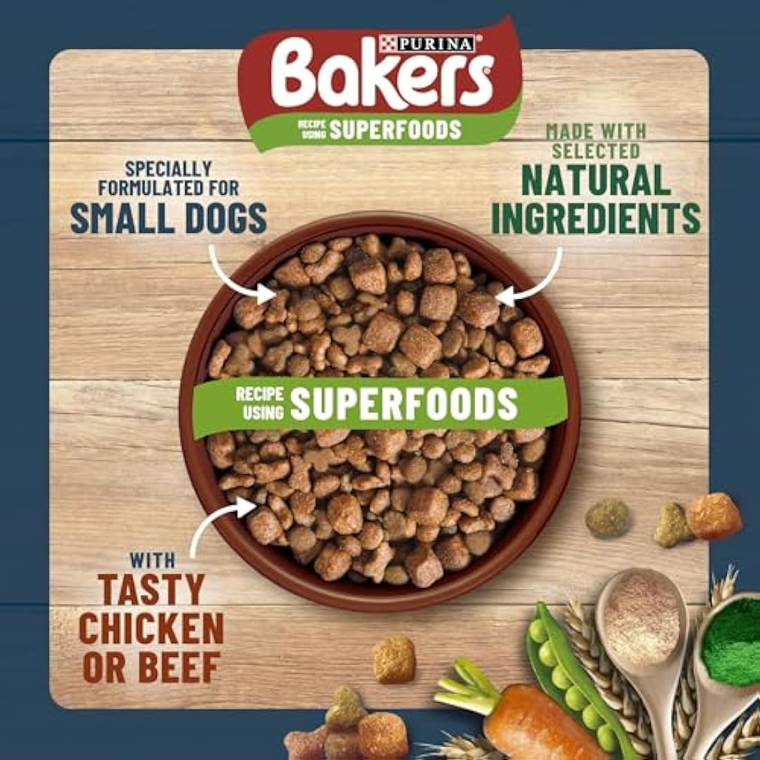 Bakers Small Dry Dog Food Beef & Veg, 1.1kg