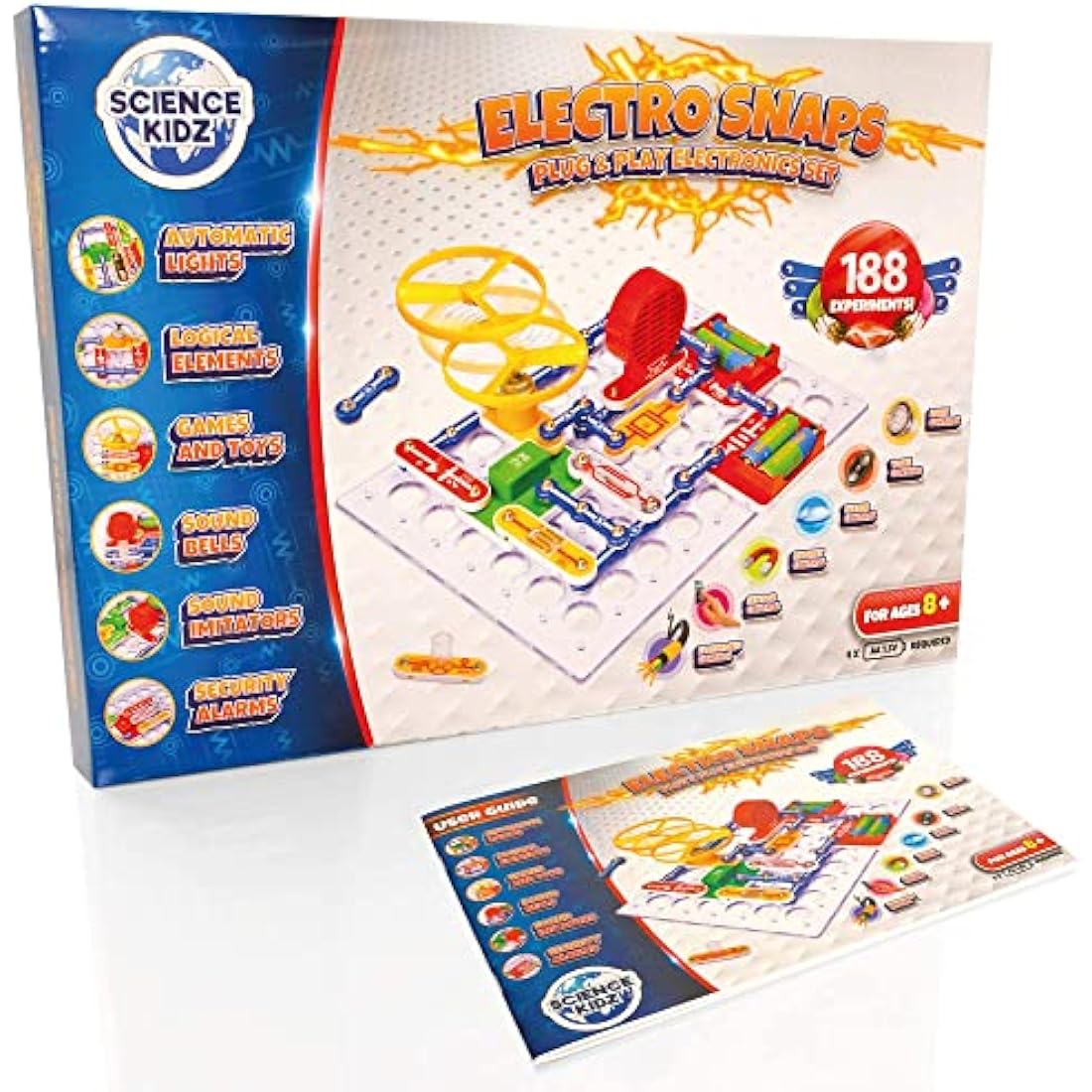 Science Kidz Electronics Kit - Electric Circuits - 188 - Science Experiments Set For Kids Age 5-10 - Educational STEM Toys
