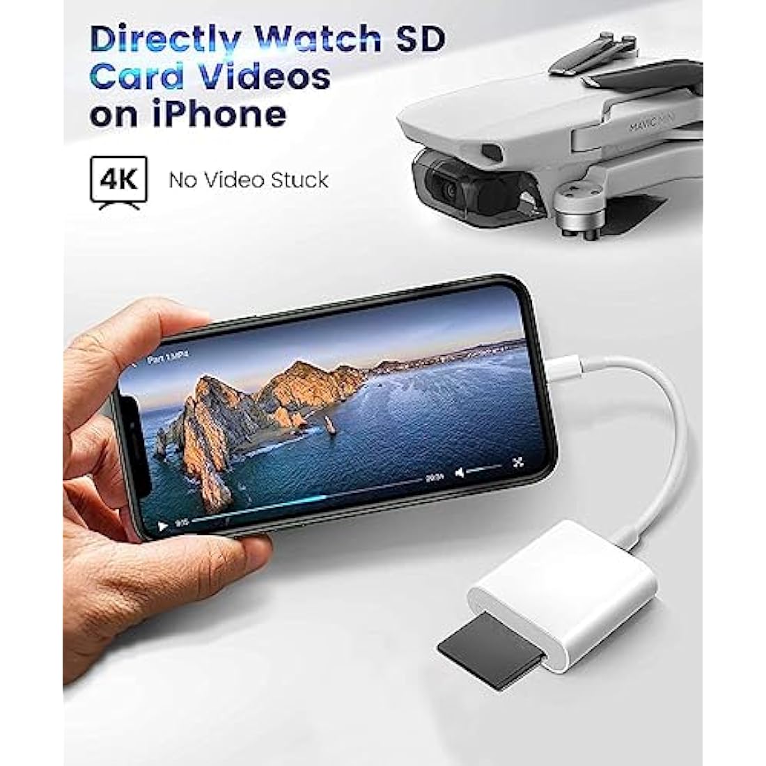 [Apple MFi Certified] iPhone SD Card Reader, Lightning to SD Card Camera Reader for iPhone/iPad Memory Card Adapter Camera Card Viewer Reader for iPhone 14/13/12/11/X/XS/XR/8/7 iPad, Plug and Play