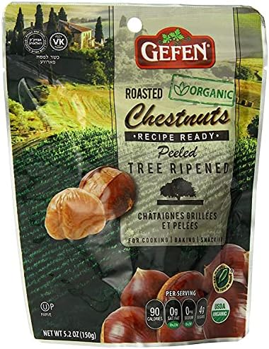 Gefen Whole Chestnuts, Roasted & Peeled | Ready-to-Eat 150g (12 Pack)