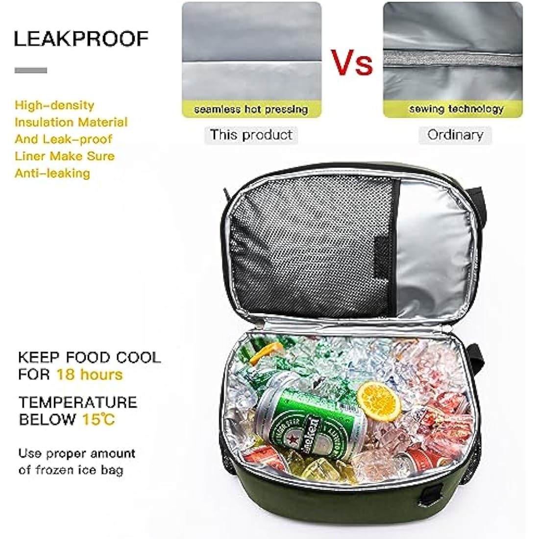 TUGUAN Insulated Cooler Backpack 28L Leakproof Cool Bag Rucksack Double Deck Bottom Thermal Compartment Picnic Backpack for Lunch, Beach, Camping