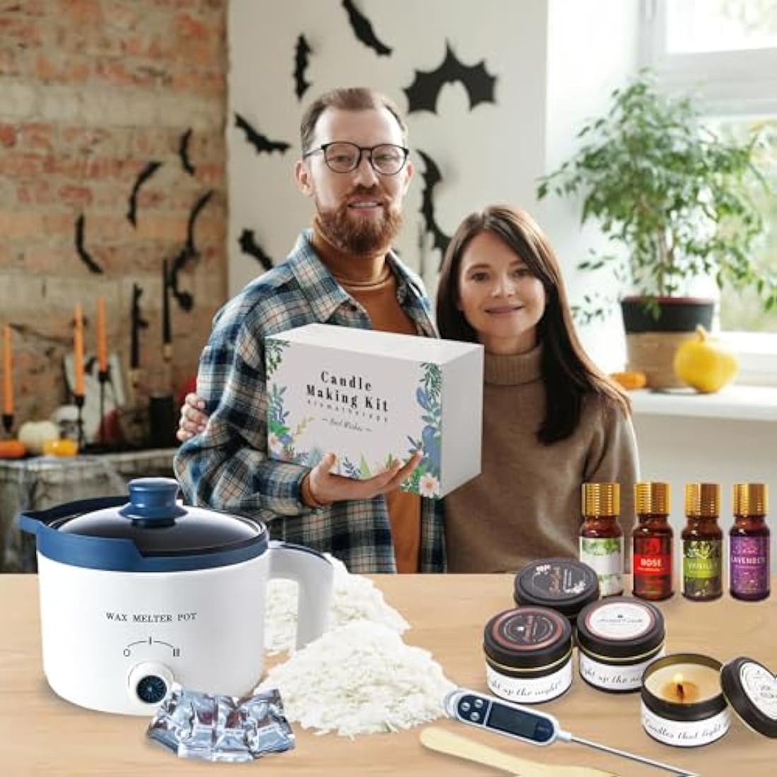 Ksedcon Soy Wax Candle Making Kit for Adults,Wax Melts Kit with Electric Wax Melter to Make Your Own Scented Candles 2lb(900g)