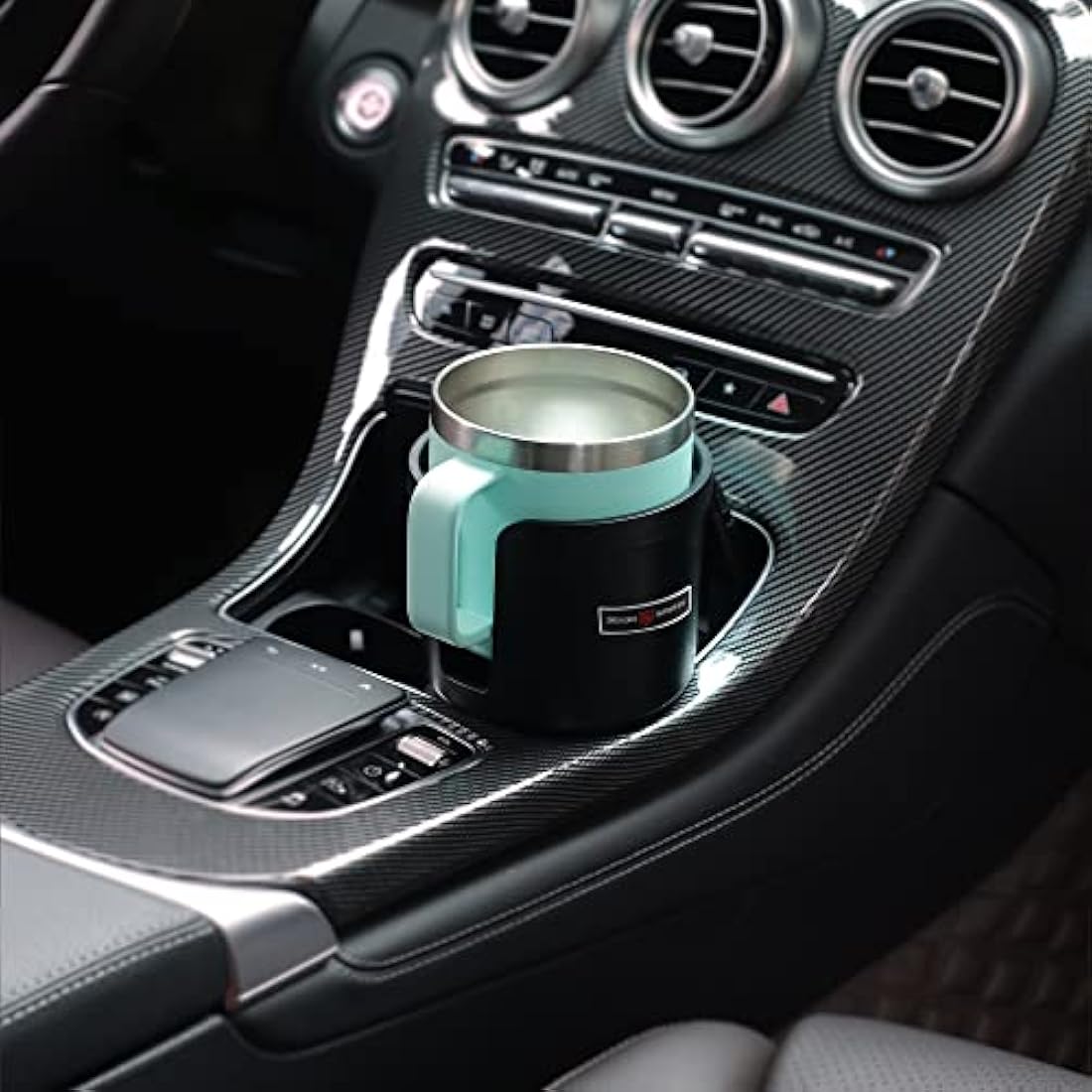 Seven Sparta Upgraded Car Cup Holder Expander Adapter with Offset Adjustable Base, Compatible with Yeti 14/24/36/46oz Ramblers, Hydro Flasks 32/40oz, Other Large Bottles Mugs in 3.4''-4.0'' (2)