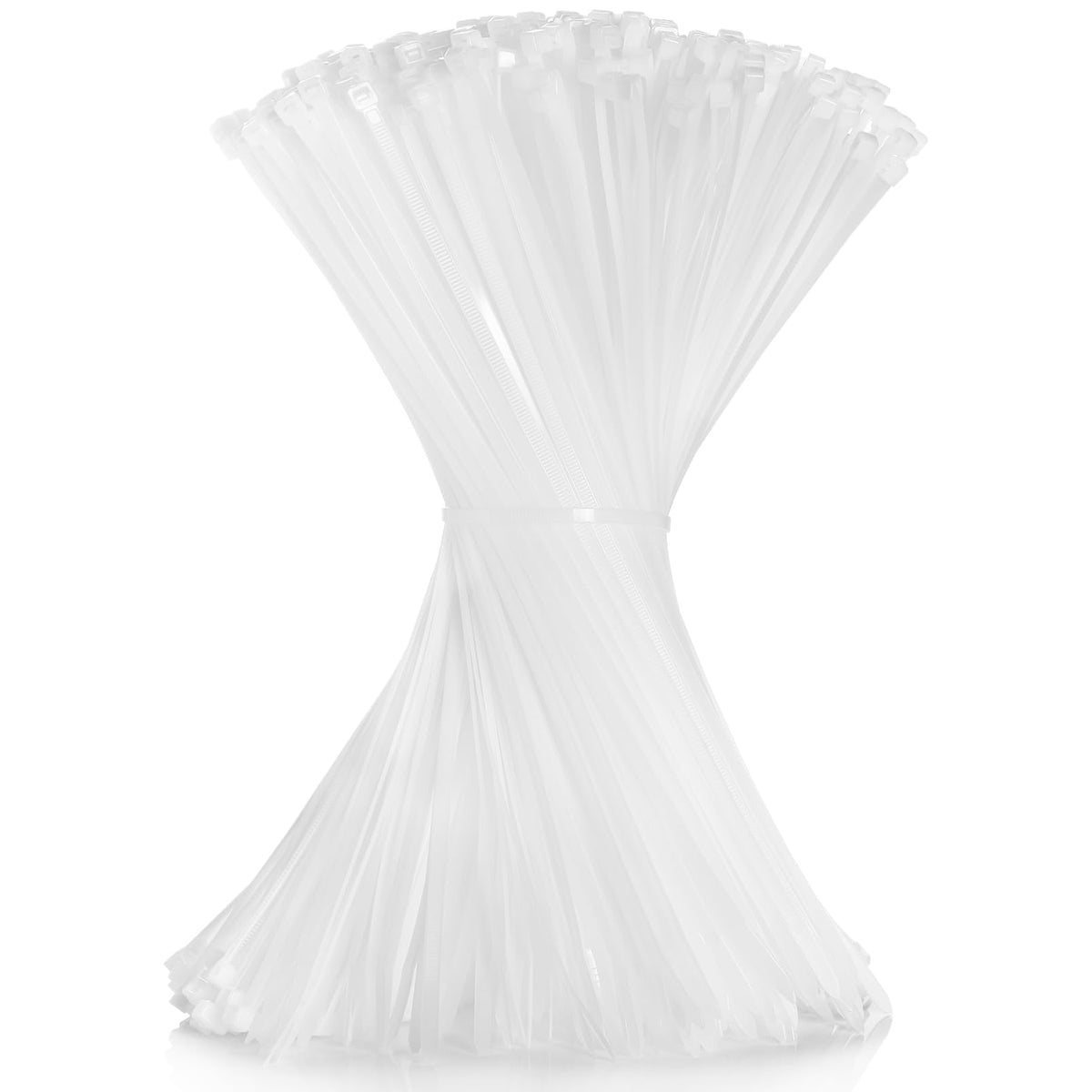 Cable Zip Ties 12 inch Cehony 500 Pack White Cable Ties 300mm x 4.5mm Heavy Duty 50lbs Tensile Strength Nylon Plastic Clear Zip Ties for Outdoor