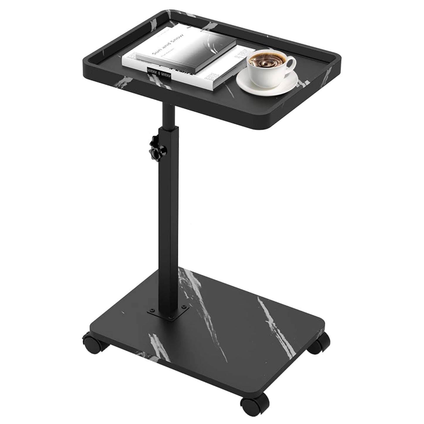 Kiss Me C Shaped Side Table Height Adjustable 360° Swivel End Table