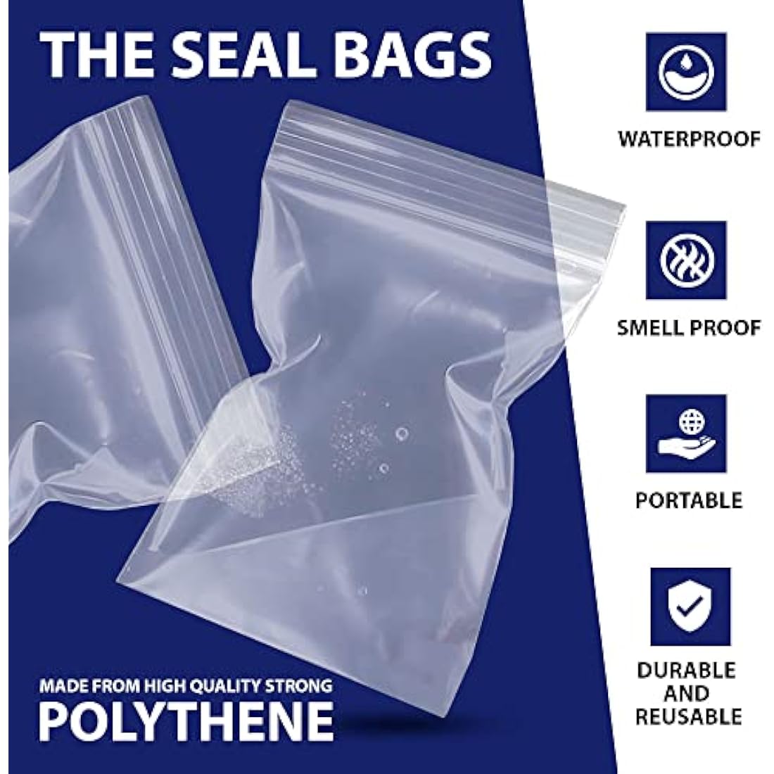 100 Grip Seal Bags 9" x 12.75" (A4) | Reusable Strong Zip Lock | Small Clear Resealable Plastic Bags | Polythene Packaging for Food Storage, Jewellery - by Sabco (9" x 12.75")