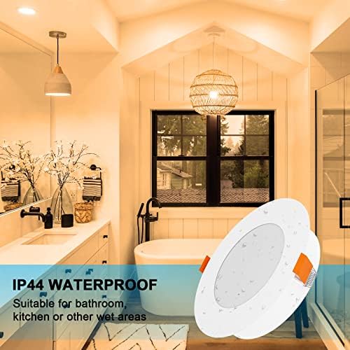 LED Recessed Ceiling Lights Ultra Slim 10W LED Downlights for Ceiling, 3000K Warm White, 125mm Hole Size, 960LM, IP44 Round Spotlights for Bathroom Kitchen Living Room, 10 Pack