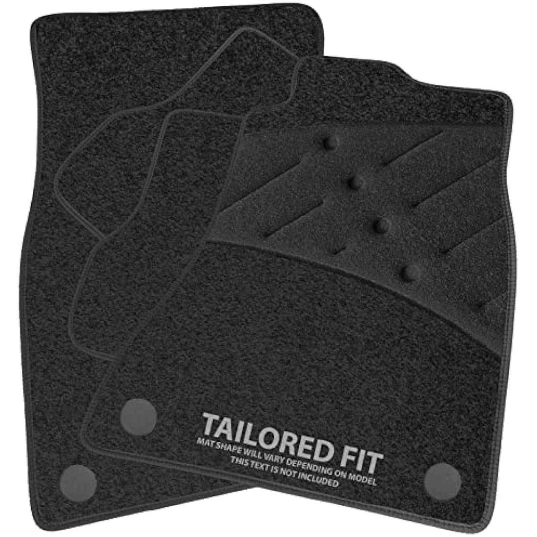 Car Mats FOR Vauxhall Corsa F (non-electric) 2019+ Charcoal Carpet & Black Ribbed Trim & Black Full Width Heel Pad [SAPP-2466]