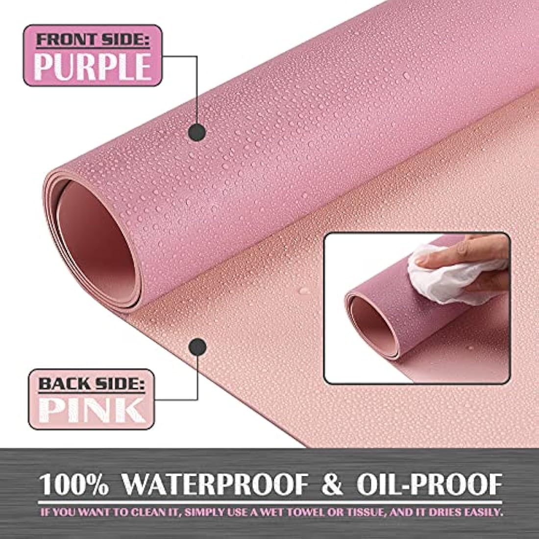 K KNODEL Large Office Leather Desk Mat, Mouse and Keyboard Pad, Computer and Laptop Mat, Desktop Protector and Cover, Writing Pad and Blotter (80x40cm, Purple)