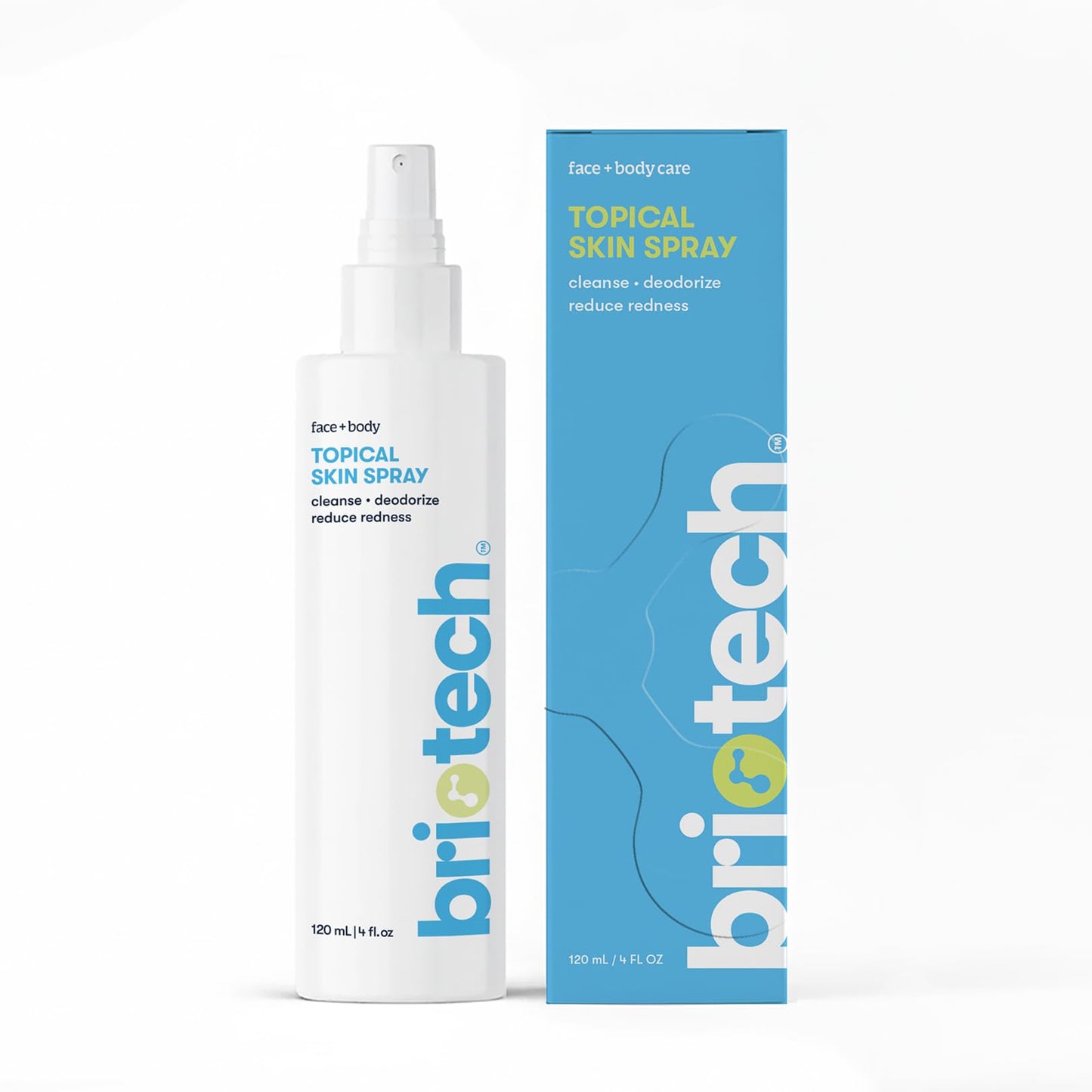 BRIOTECH Topical Skin Spray - Pure Hypochlorous Acid Spray - Soothing Saline Solution for Redness, Dry, Itchy Skin, Scalp - Sun, Piercing Aftercare,