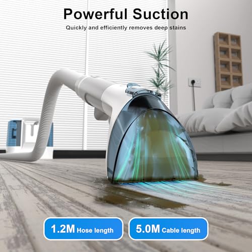 Rivenara Carpet Spot Upholstery Cleaner - Handheld Sofa Stain Striker 450W Wet Washer Machines Vacuum Portable Compact Cleaning Machine Small Mini