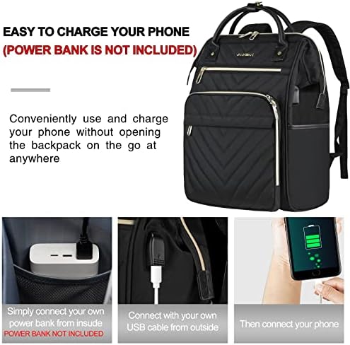 VANKEAN Laptop Backpack for Women Men 17.3 Inch Stylish Computer Work Backpack, Waterproof College Daypack Backpacks with USB Port & RFID Blocking, Business Travel Backpack