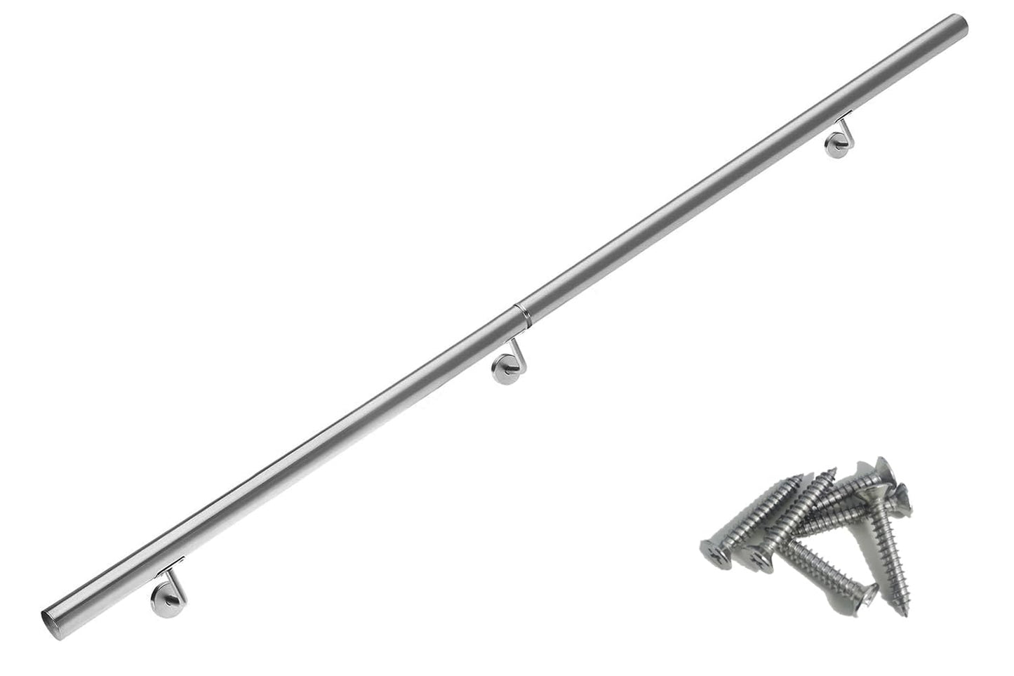 Stainless Steel Handrail 3M / 10FT Stair Handrail Magtctyae Handrail for Stairs Banister Rail Support Kit Indoor Outdoor Wall Mounted Stair Railing