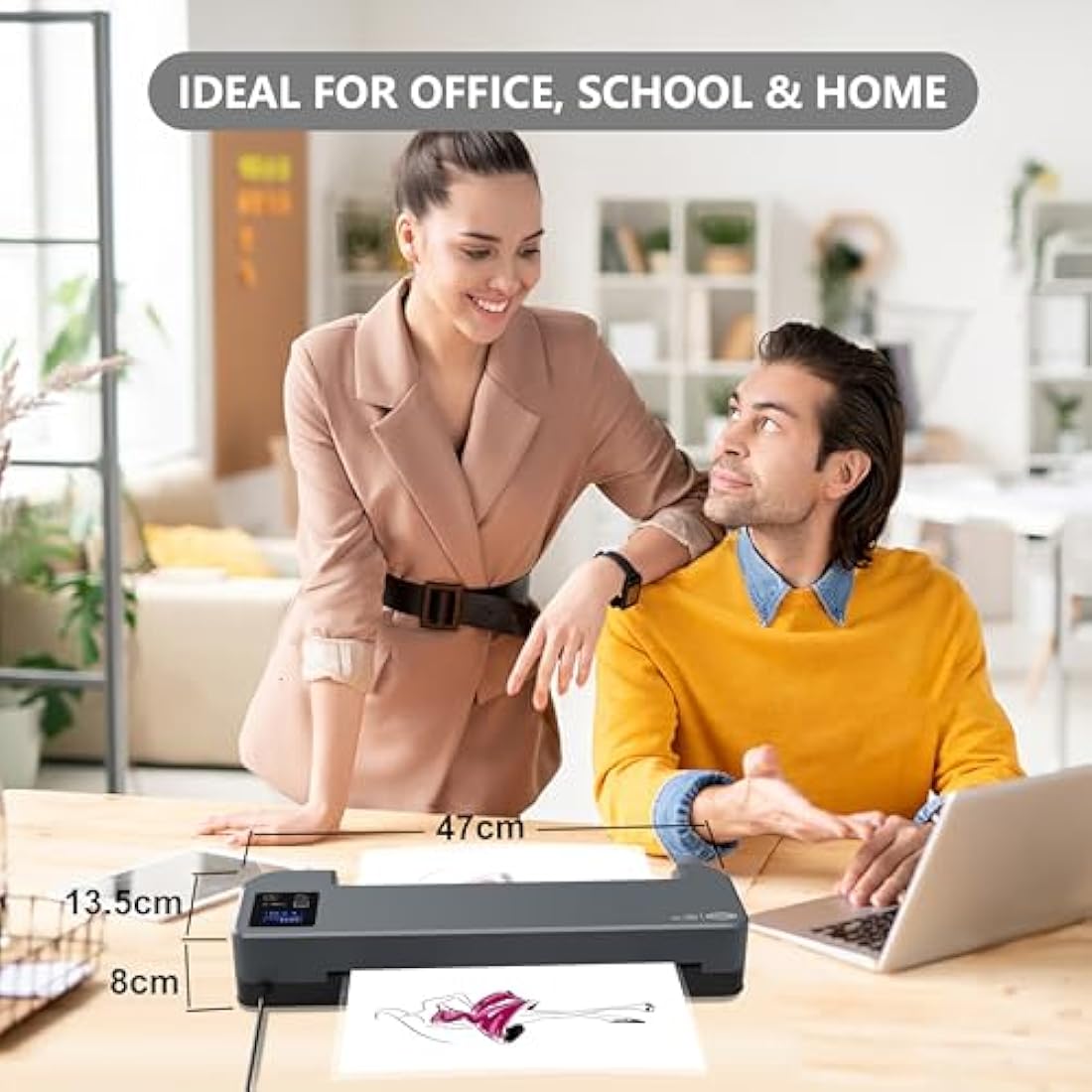 SINCHI A3 Thermal Laminator & Foil Applicator | 4-Roller, LCD Display, 55s Warm-Up, Max. 1100 mm/min | 75–250 Micron, ID to A3 Poster | Micro-Adjust | Commercial-Grade for Office, School, Crafts