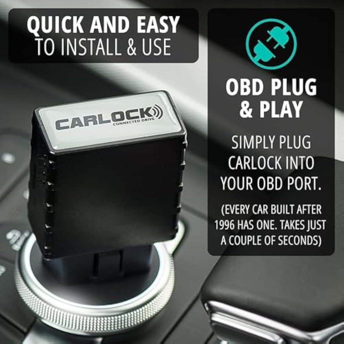 CARLOCK Anti Theft Car Device - Real Time UK 4G LTE Car GPS Tracker & Car Alarm System Security - OBD & Phone App - Auto Van Vehicles Tracking & Instant Alert of Suspicious Behavior