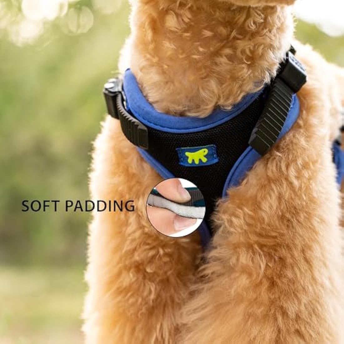 Ferplast Large Size Dog Harness ERGOCOMFORT LARGE, Adjustable Dog Harness, Comfortable, Padded, Double Micro-adjustment Closure, Quick Release, Blue