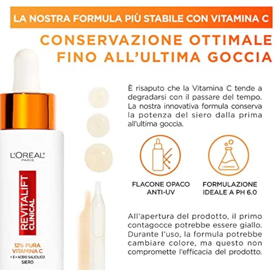 L'Oréal Paris Revitalift Clinical Anti-Ageing Face Serum Formula with 12% Pure Vitamin C E and Salicylic Acid Luminous and Uniform Skin - 2 Bottles 30ml