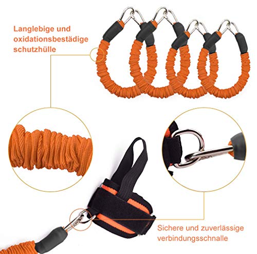 YNXing Strength Training Rope for Boxing, Basketball, Fencing Training Resistance Rope Blue Stretch Cord Tension Rope Fitness Equipment (Orange)
