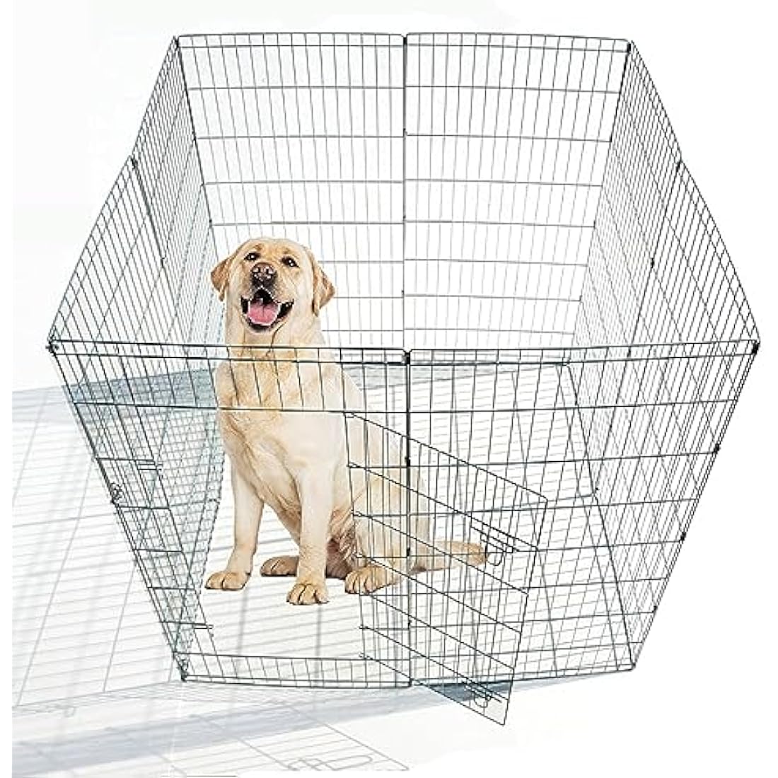 Ellie-Bo Easy-Up 8 Piece Foldable Portable Dog Puppy Play Pen with Door for Indoor/Outdoor Use 61cm High, Rabbit, Cat, Guinea Pigs