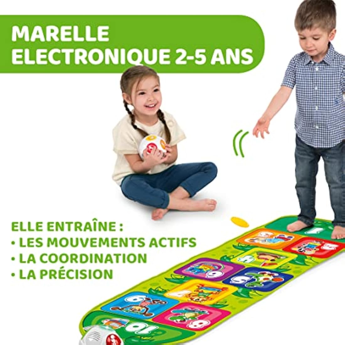 Chicco Jump & Fit Kids Playmat, Electronic and Interactive Game with Lights and Sounds, Hopscotch Game for Home, 2 Play Modes, 150 cm - Kids Toys Ages 2-5, 00009150000000