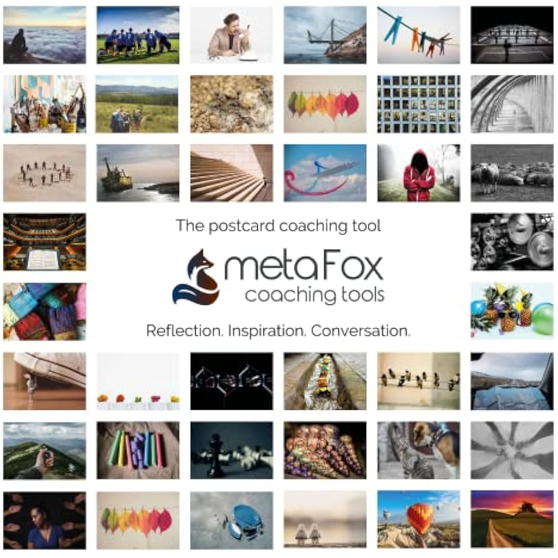 metaFox | Growing Together Postcards Pack | 52 Cards for Coaching & Team building