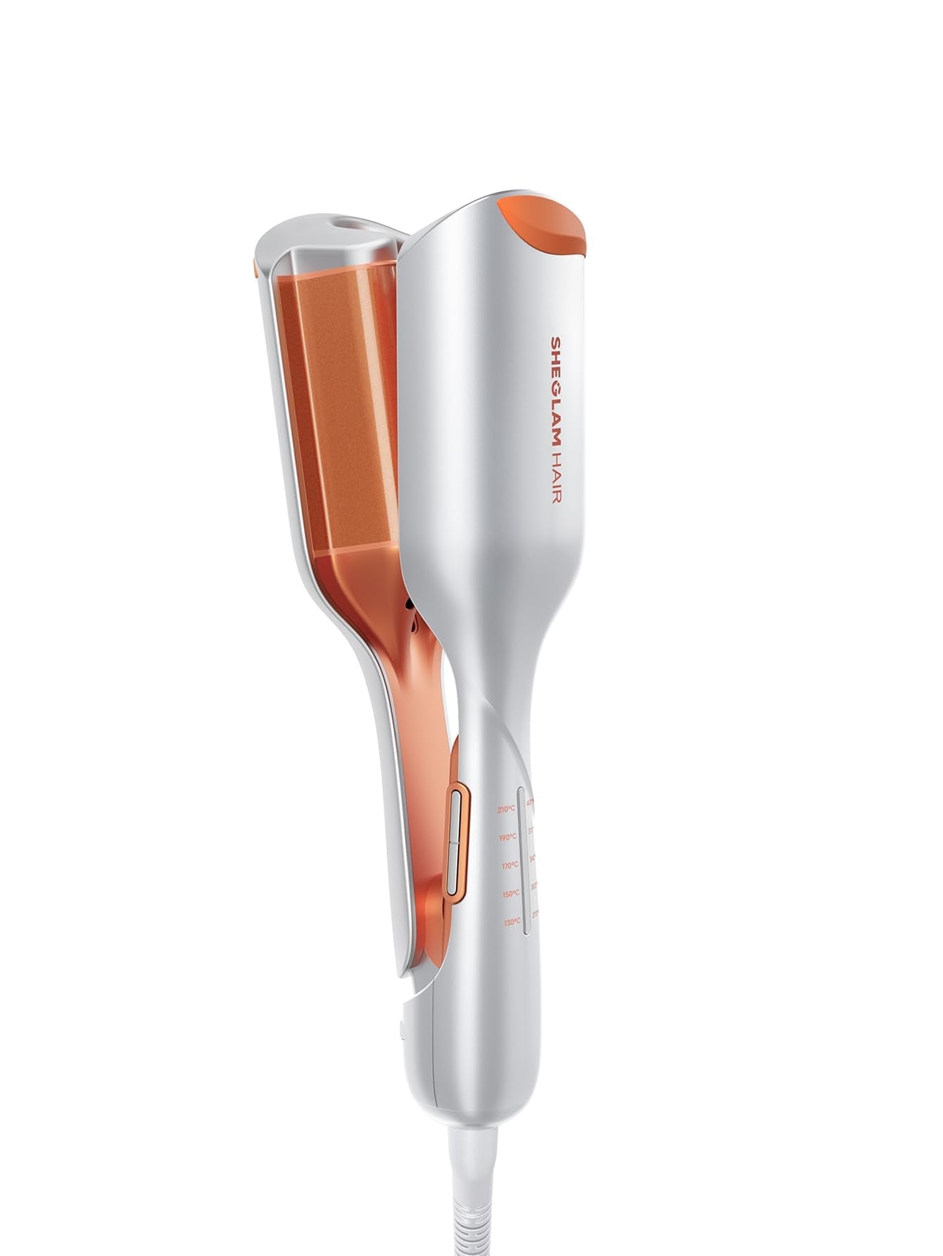 SHEGLAM Beach Babe Wave Iron for Hair 2 Barrel Crepe Iron 25mm/1inch with Smart Timer, Adjustable Temperature, Dual Voltage, Anti-Scald ? Curling Rod