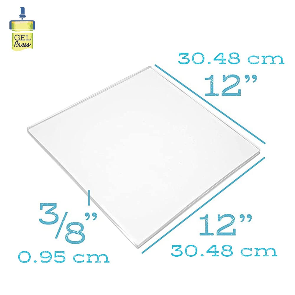 Gel Press Monoprinting Print Plate - 12 X 12 (30.5 X 30.5 cm) Gel Plate - Printmaking Supplies - Reusable Gel Printing Plates for Press Art for Card