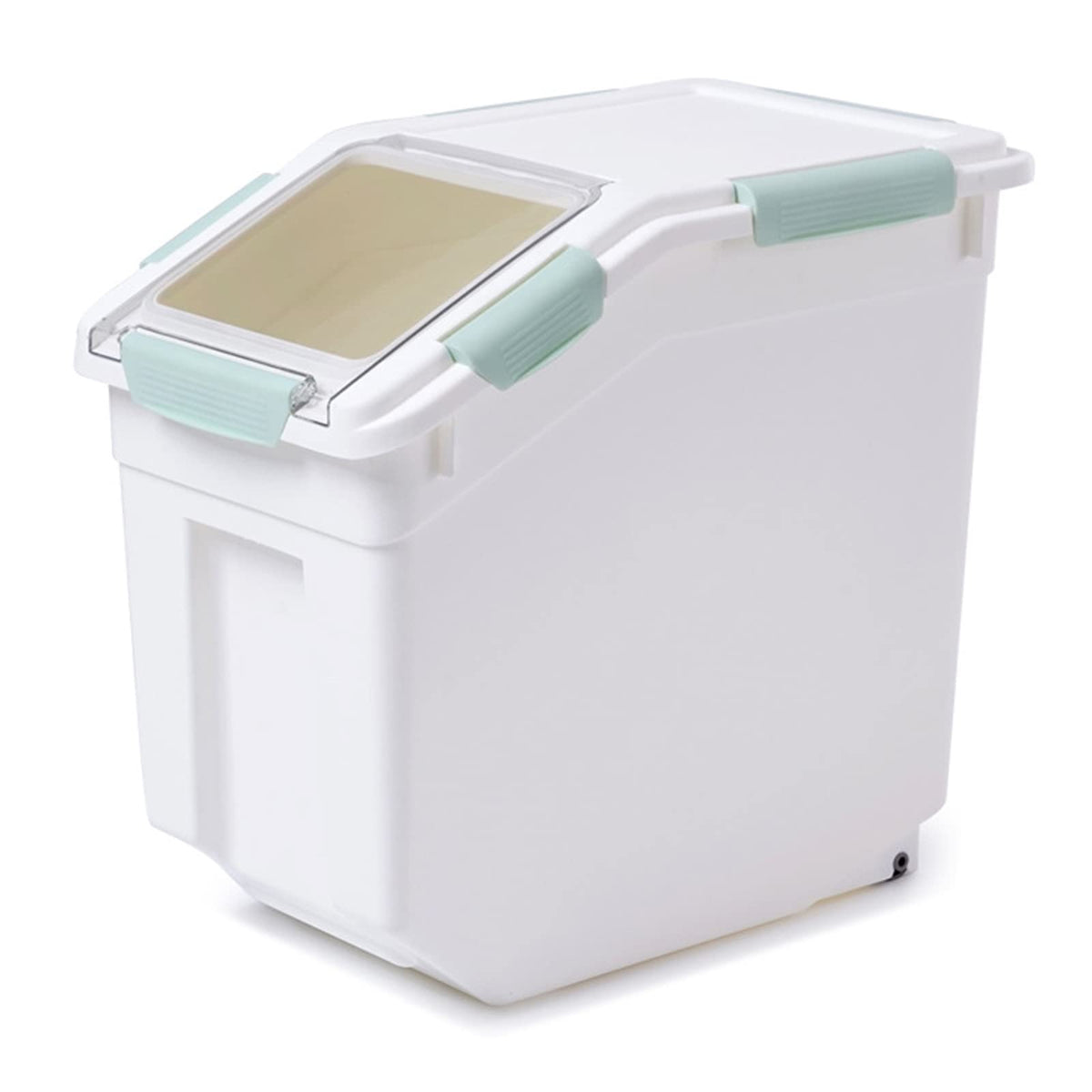 Toolzia Rice Dispenser 10kg with Scoop, Airtight Rice Storage Container Dry Food Dispenser Large Sealed Grain Containe Bin (Cyan)