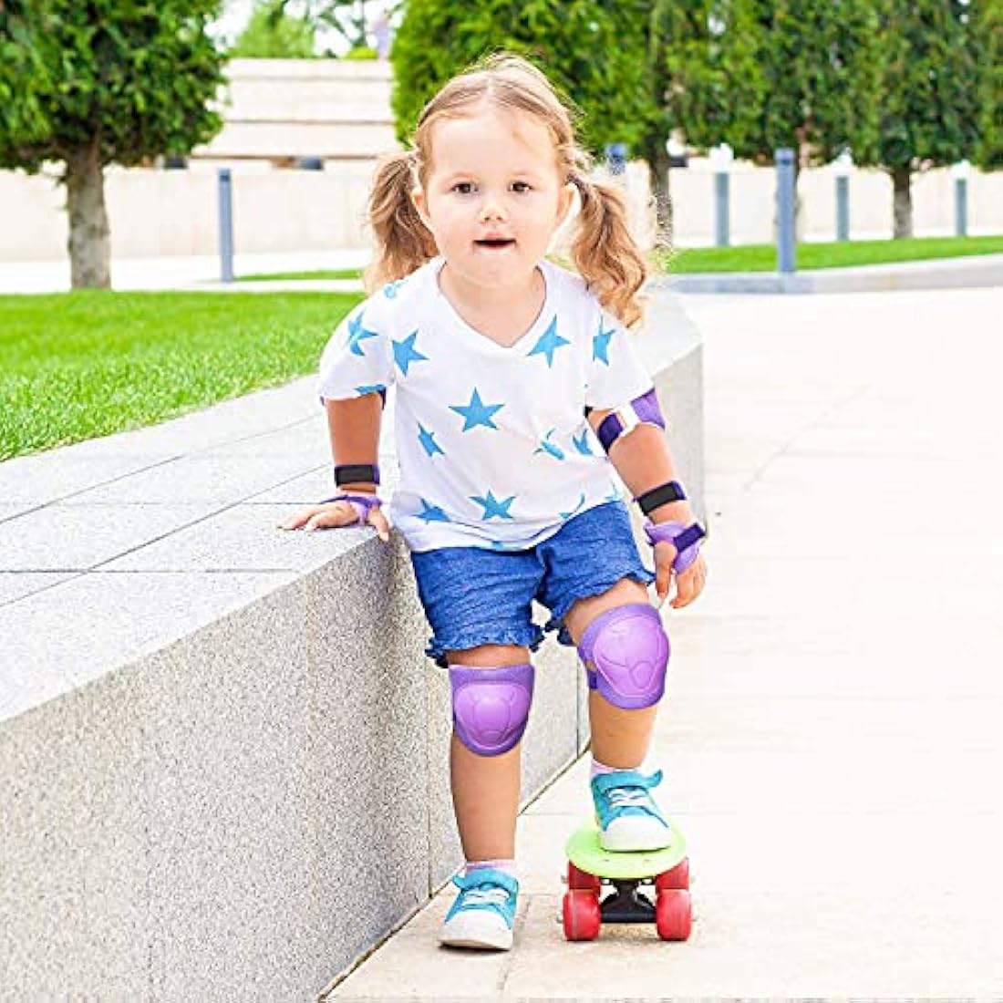 RUNDONG Kids/Youth Knee Pads Elbow Pads Wrist Guards 3 in 1 Protective Gear Set for Child Roller Skates, Cycling, Inline Skating, Scooter Skateboard, BMX Bike, Riding, and Multiple Outdoor Sports