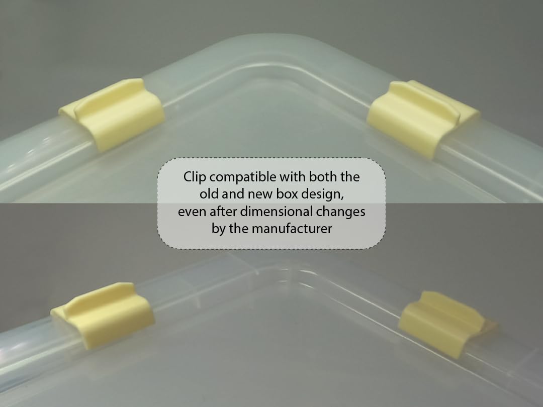 Locking Clips for IKEA Samla Box Boxes Rounded Compatible with Ikea-Samla Clips ... (Pack of 4, 55L/130L)