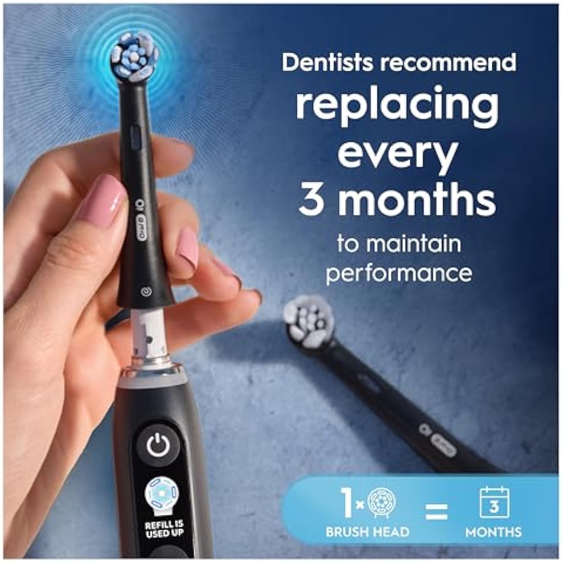 Oral-B iO Ultimate Clean Electric Toothbrush Head, Oral B Electric Toothbrush Heads, Twisted & Angled Bristles for Deeper Plaque Removal, Pack of 4 Toothbrush Heads, Black