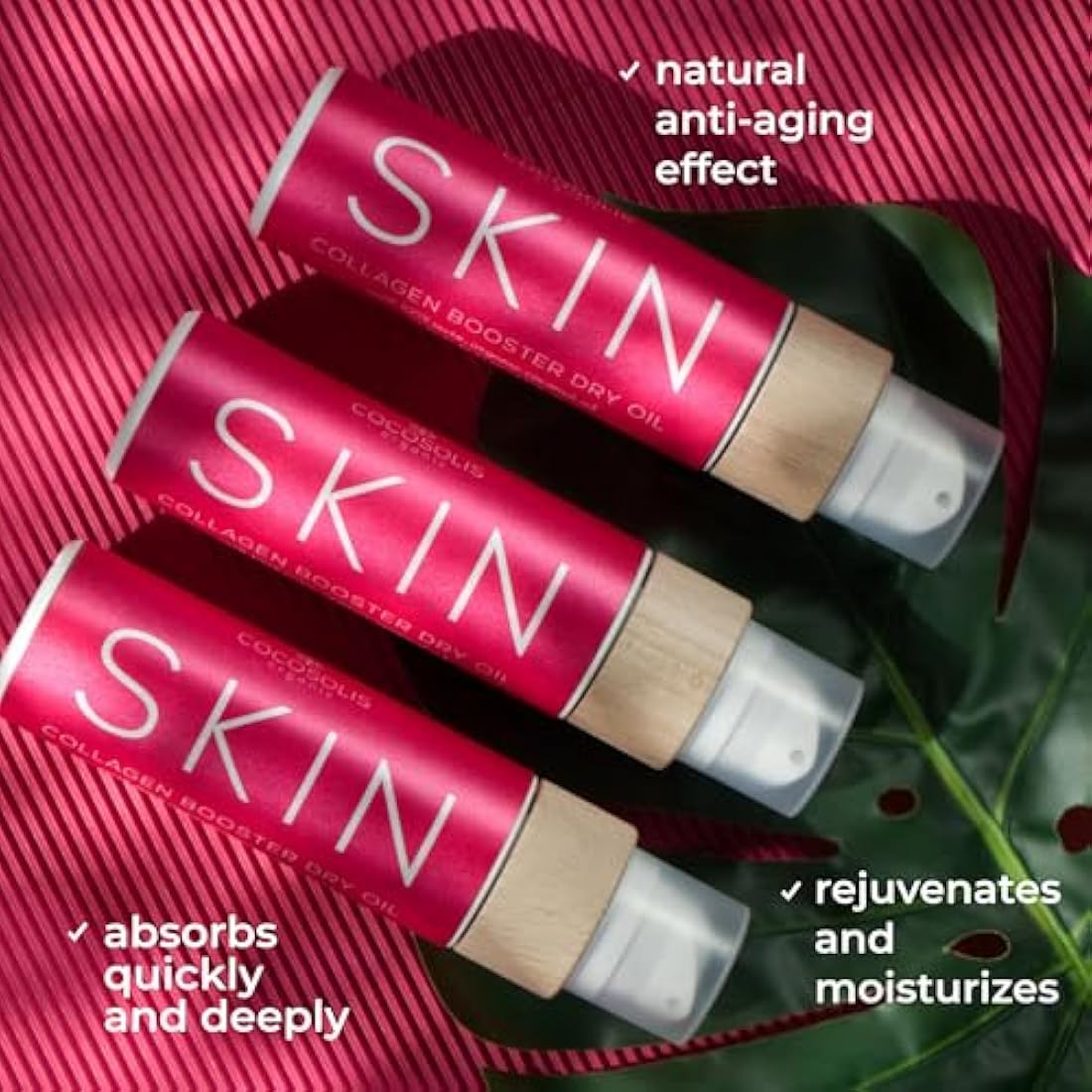 COCOSOLIS SKIN Collagen Booster Dry Oil | Organic Oil with Natural Anti-age Effect | For Body & Face | For Smooth, Young & Tight Skin | Reduce Fine Lines & Wrinkles