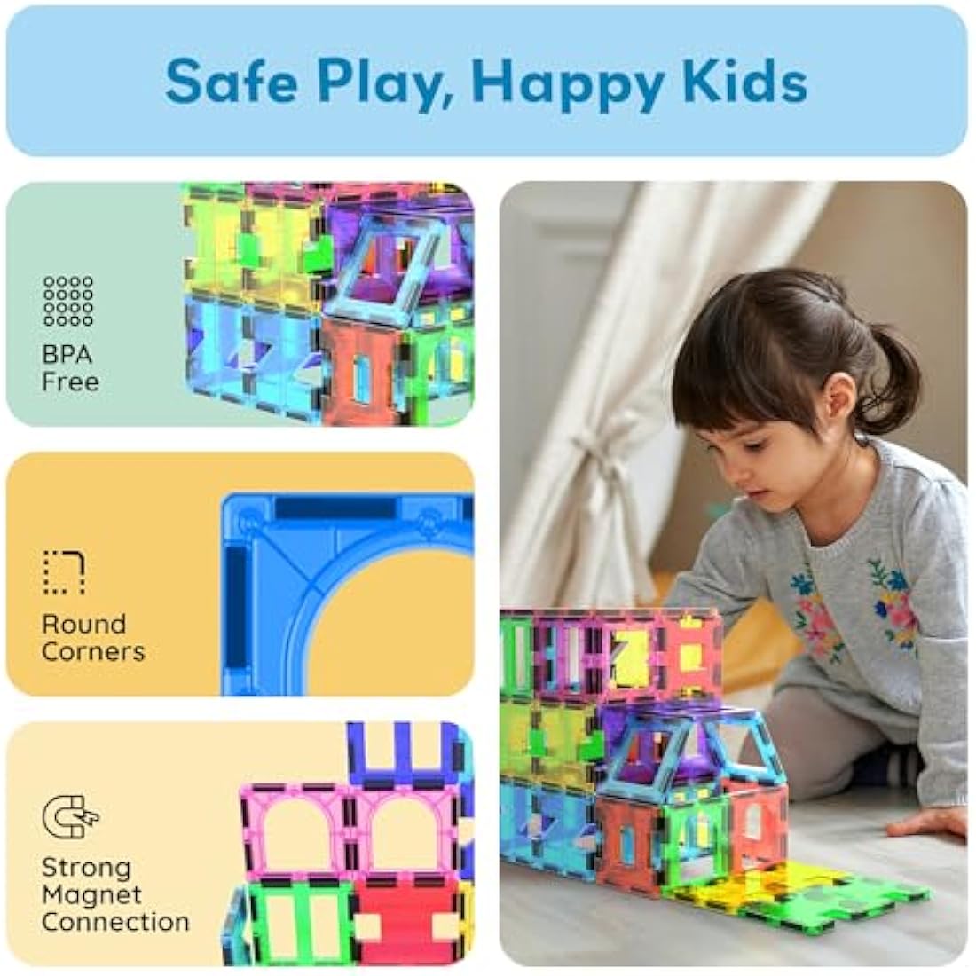PicassoTiles PT42 Designer Artistry Kit 42pcs Set Magnet Building Tiles Clear Colour Magnetic 3D Building Block - Creativity Beyond Imagination! Educational, Inspirational, Conventional, Recreational