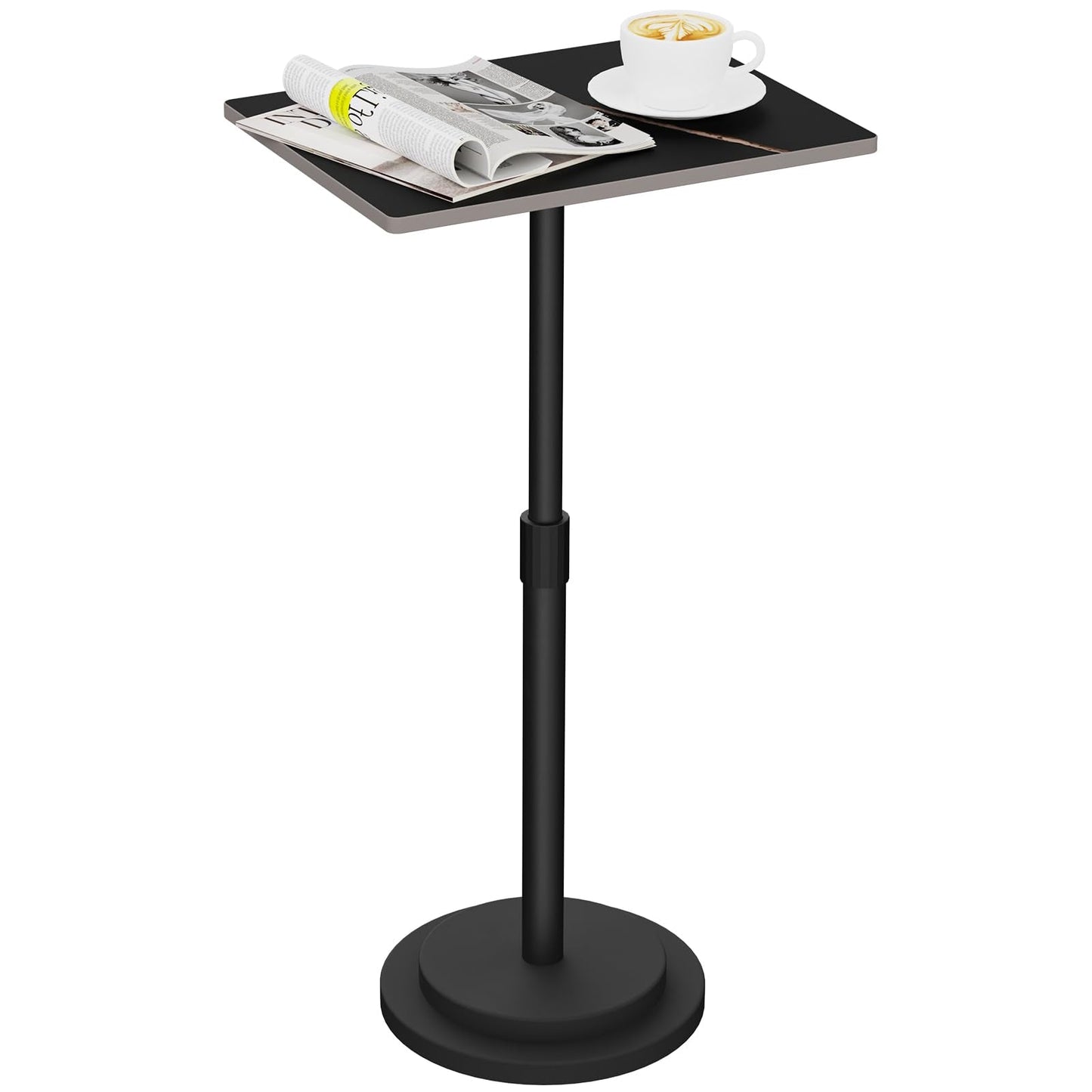 GUOHNHE Rectangle Side Table, Height Adjustable Stand, 1 Pack, Black