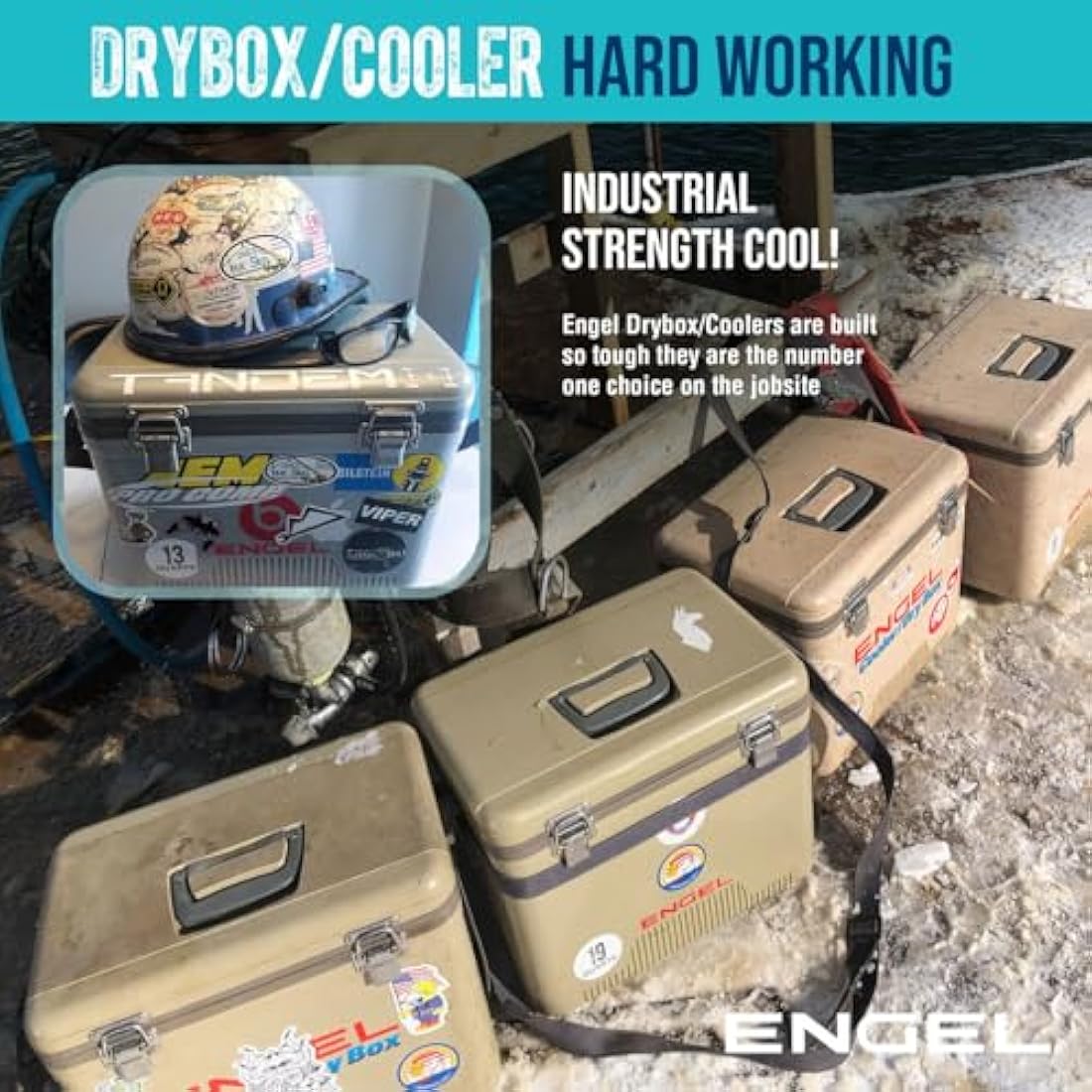 ENGEL Cooler Box 18L - Leak-Proof, Air Tight, Drybox Cooler for Camping, Fishing, Hiking,Picnic - Mini Ice Boxes Large Enough for 30 Cans, 42 x 28.6 x 32.4 CM Small Cool Box for Drinks and Food
