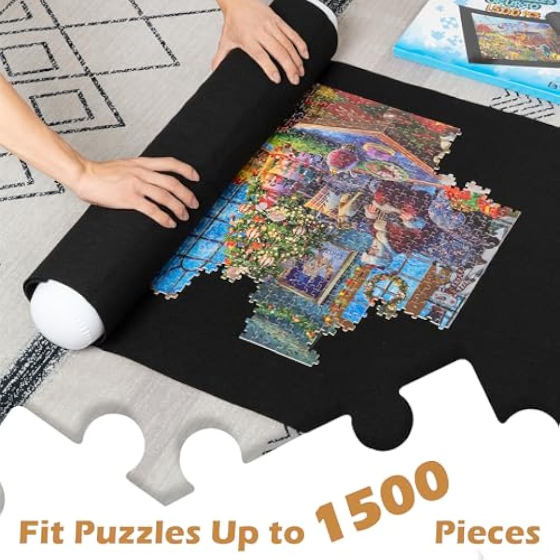 Lavievert Jigsaw Puzzle Roll Mat Puzzle Storage Puzzle Saver, Environmental Friendly Material, Store Jigsaw Puzzles Up to 1,500 Pieces