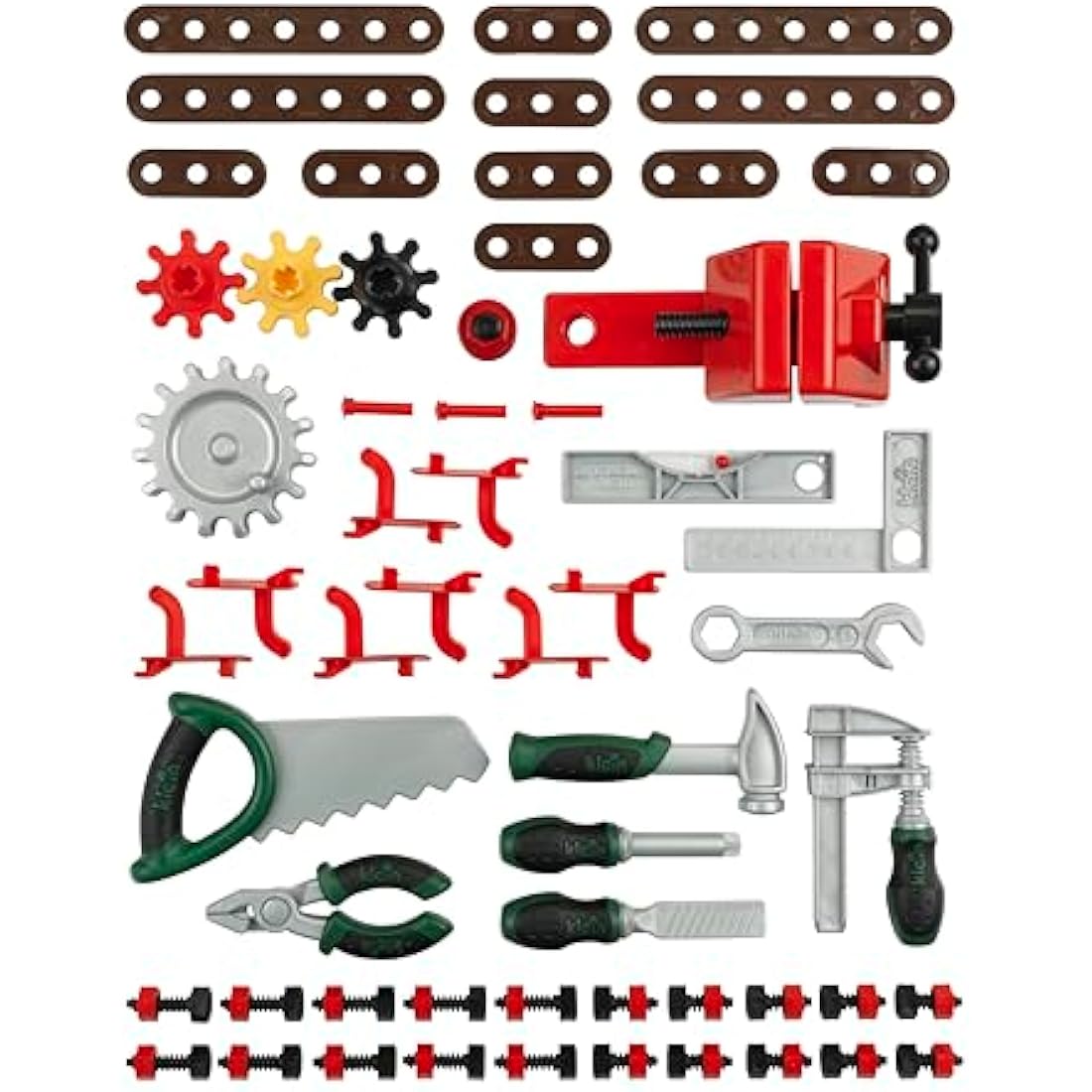 Theo Klein 8574 Bosch Workbench with 77 Parts I With Screwdriver and Spanner, Pliers, Hammer and Much More I Work Surface with Learning Function I Dimensions: 57 cm x 35 cm x 86 cm