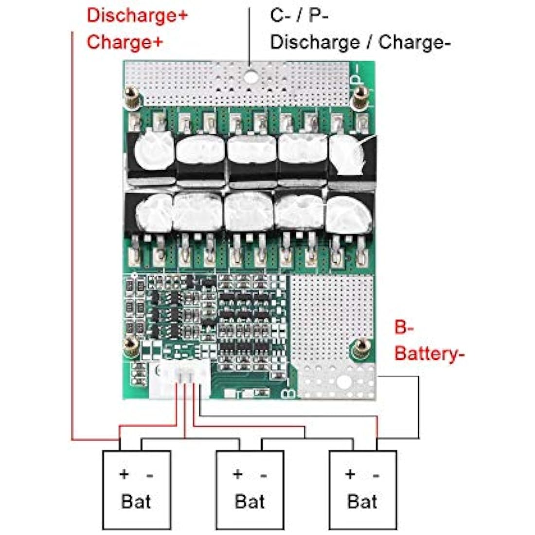 BMS PCB Protection Board, Lithium Battery Protection Board 3S 11.1V/12V/12.6V 50A Balance Li-ion 18650 Battery BMS PCB Protection Board With Balance