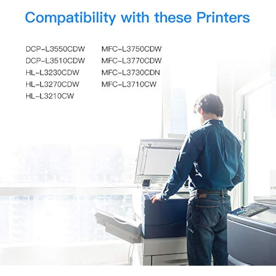 TN-247 TN-243 Compatible Toner for Brother TN247 TN243 for Brother HL-L3230CDW L3210CW DCP-L3550CDW DCP-L3510CDW HL-L3270CDW MFC-L3750CDW MFC-L3770CDW(With Chip) Black Cyan Yellow Magenta-4 pack