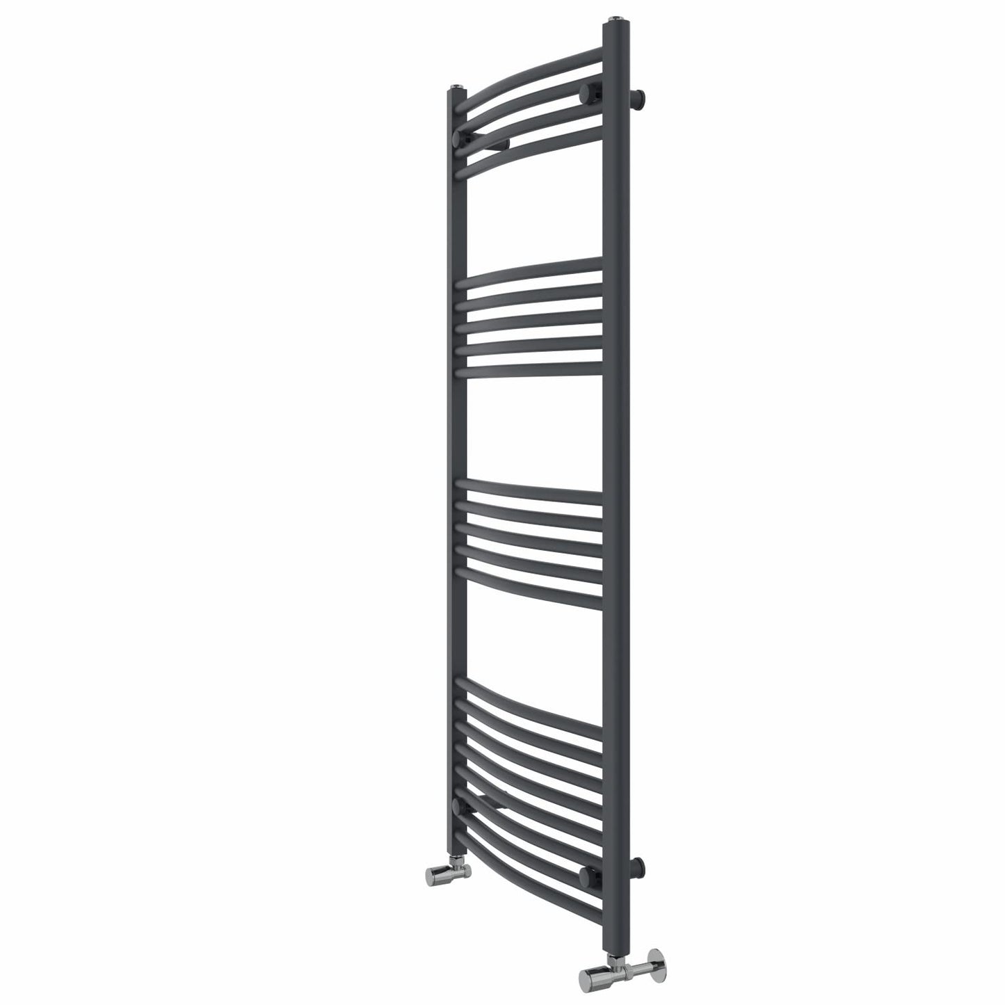 Warmehaus Curved Bathroom Heated Towel Rail Radiator Grey 1400x600mm