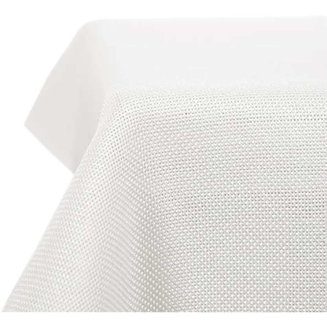 Deconovo Solid Faux Linen Rectangle Tablecloth Water Resistant Table Cloth for Wedding 51x63in(130x160cm) White