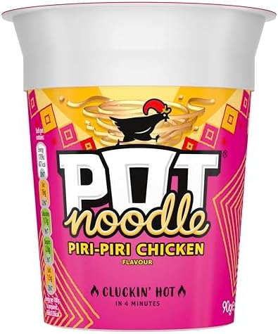 Pot Noodle Piri-Piri Chicken Instant Snack vegetarian quick to make noodles 12x 90 g
