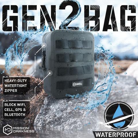 Mission Darkness Dry Shield MOLLE Faraday Pouch (2nd Gen) // Waterproof & Submergible Dry Bag + RF Shielding Liner. Signal Blocking, Anti-tracking,