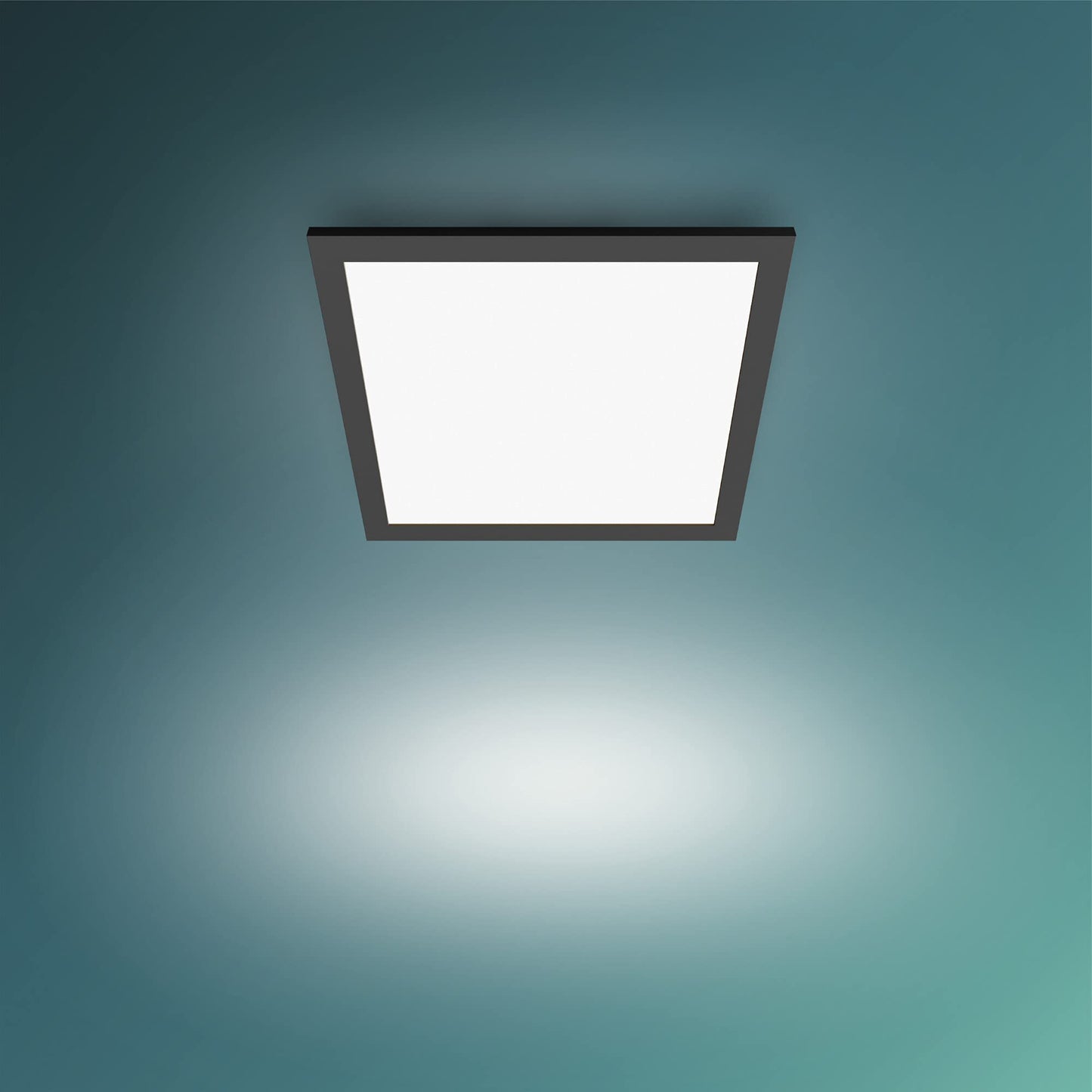 Philips LED Panel Square Ceiling Light SceneSwitch Dimmable 2700K 12W [Warm White - Black]. for Indoor Lighting, Livingroom and Bedroom