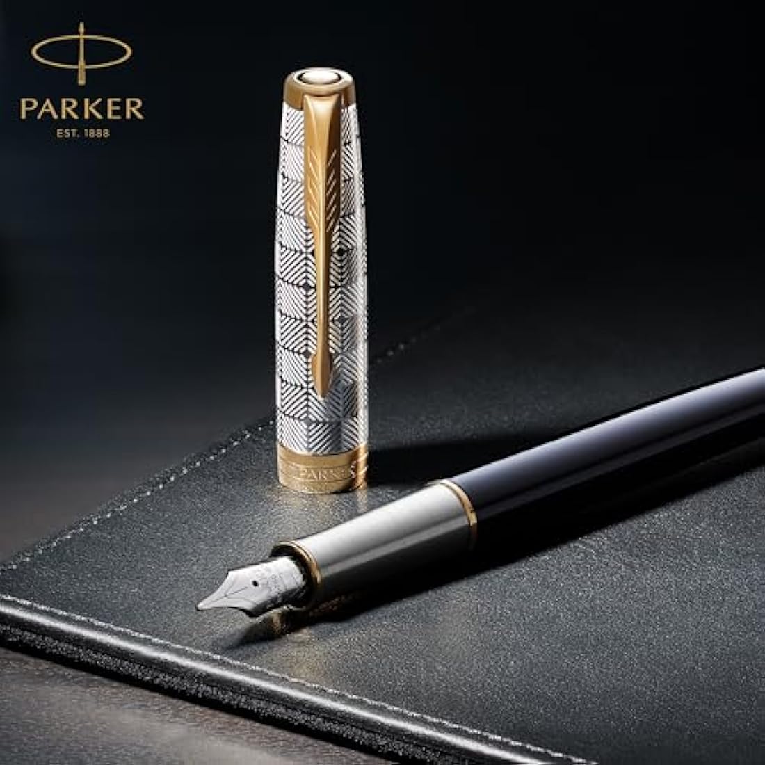 Parker Sonnet Fountain Pen | Stainless Steel with Gold Trim | Medium Nib | Gift Box