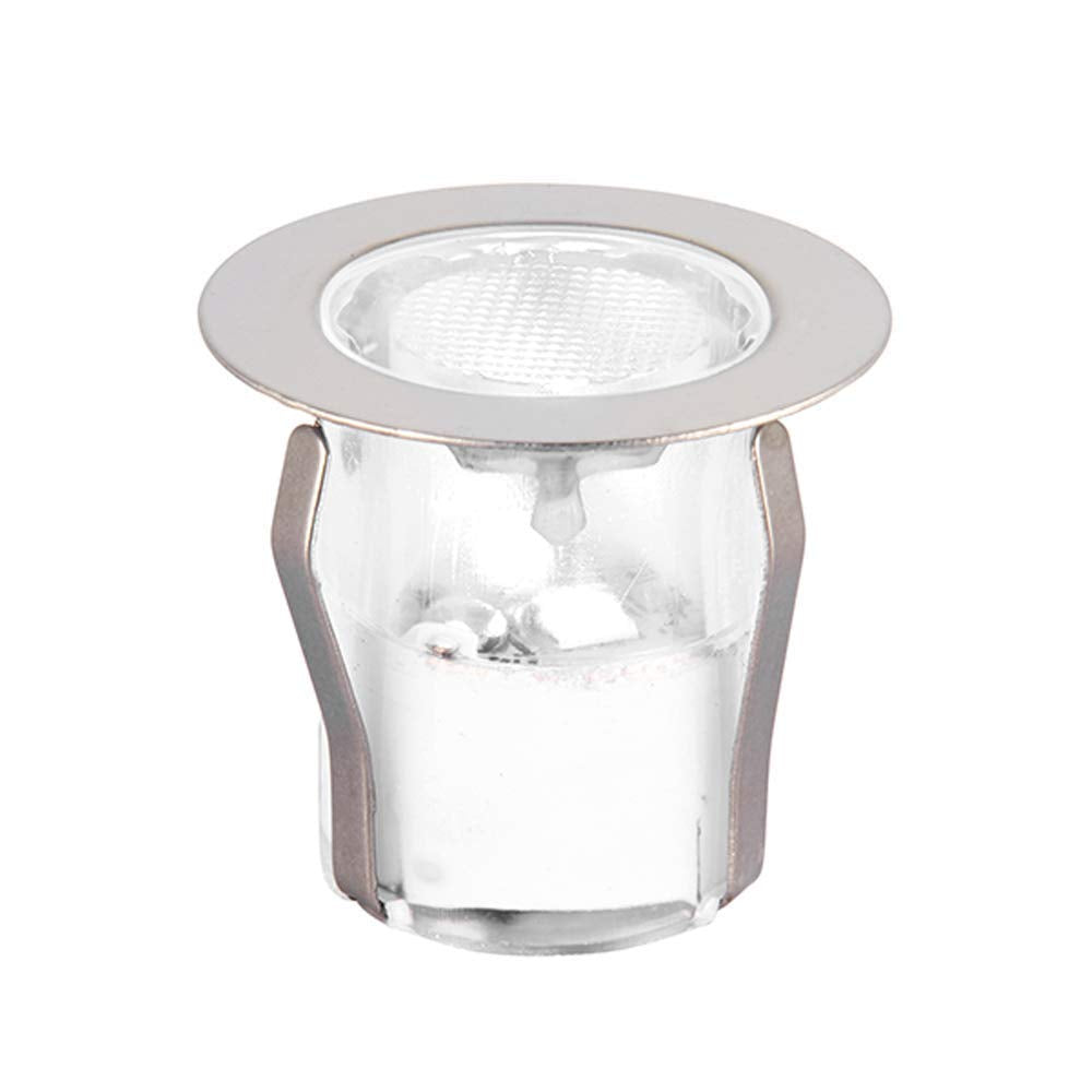 Pack of 10 x Saxby Ikon 30mm Round Polished Stainless Steel Bathroom IP67 Outdoor Recessed Garden Decking Daylight White LED Light Kit
