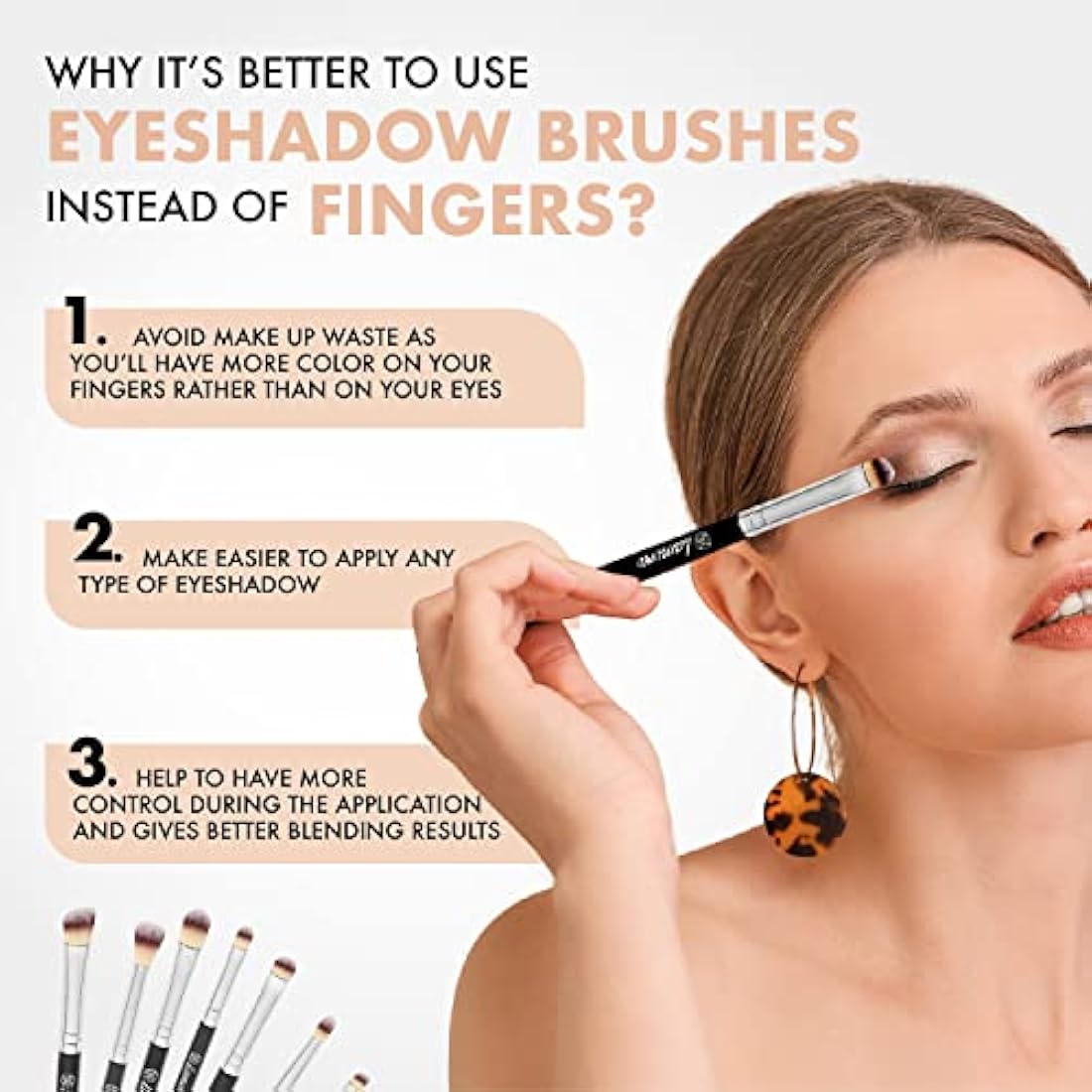 Make Up Eye Brush Set - Eyeshadow Eyeliner Blending Crease Kit - Best Choice 7 Piece Essentials - Pencil, Shader, Tapered, Definer - Vegan Synthetic Bristles That Last Longer & Apply Better Makeup