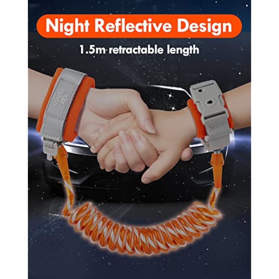 Lehoo Castle Baby Reins Anti Lost Wrist Link,Toddler Reins with Lock for Walking, Child Safety Harness Walking Leash for Children Boys and Girls (Orange)
