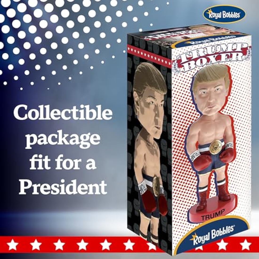 Royal Bobbles Donald Trump Boxer Bobblehead, Premium Polyresin Lifelike Figure, Unique Serial Number, Exquisite Detail