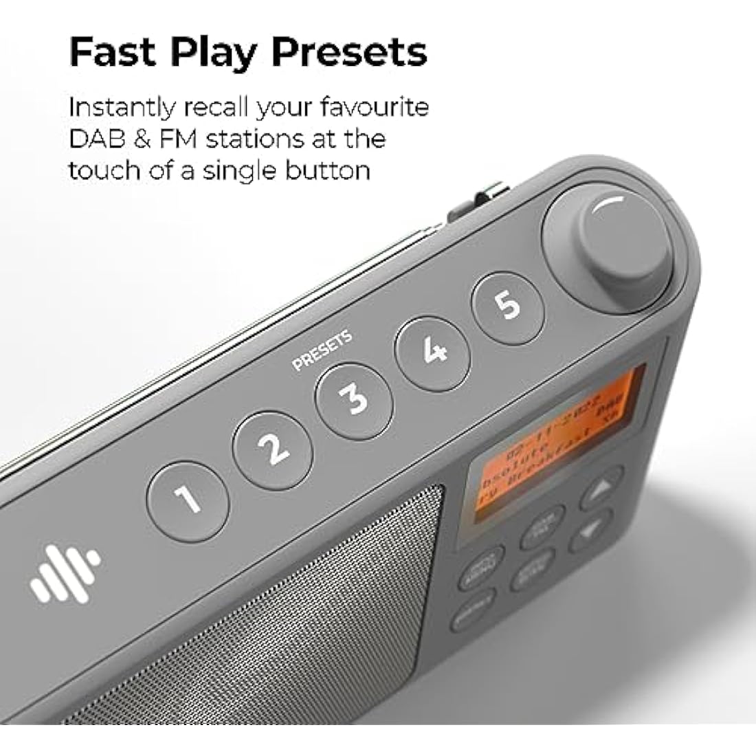 DAB Radio Portable, DAB Plus/DAB Radio, FM Radio, Small Radio, Portable Radios Mains and Battery, USB Charging for 15 Hours Playback, Large LCD Display (Spectrum by iBox)